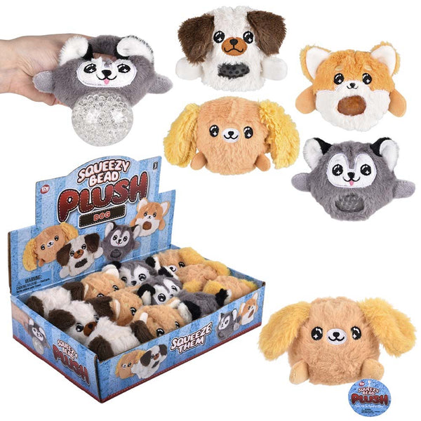Dog Squeezy Bead Plush Assortment 3" (DZ)