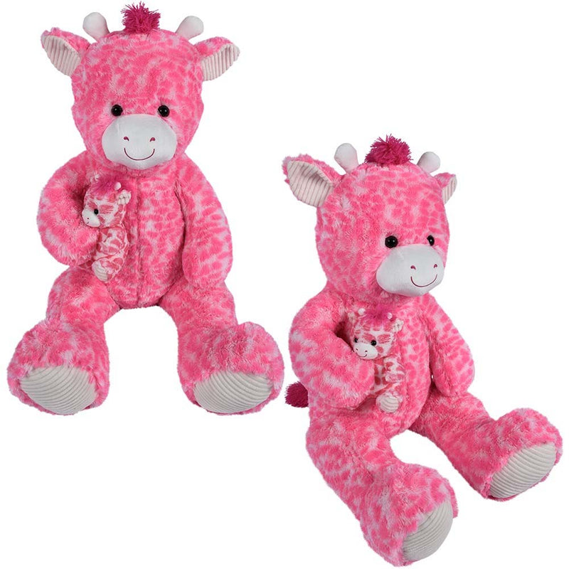 Plush Mamma Giraffe With 7.5" Baby Assorted 42" (EACH)