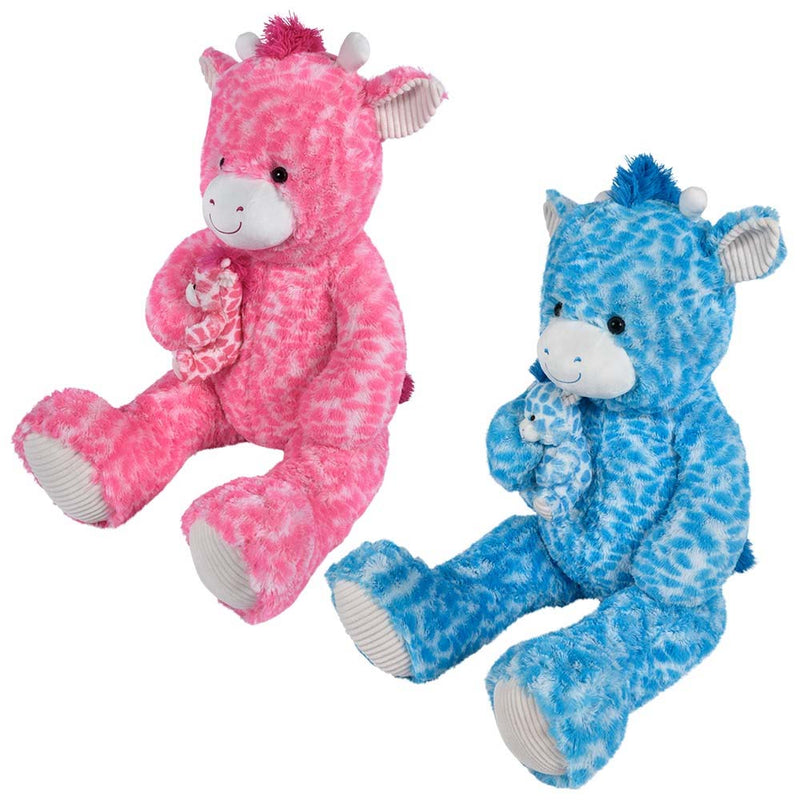 Plush Mamma Giraffe With 7.5" Baby Assorted 42" (EACH)