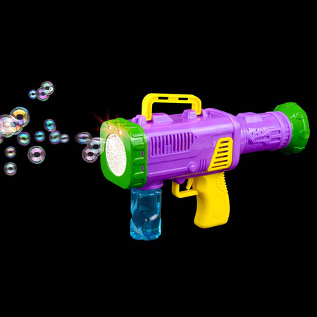Light Up Mardi Gras Bubble Space Rifle 20 Hole 10.6" (EACH)