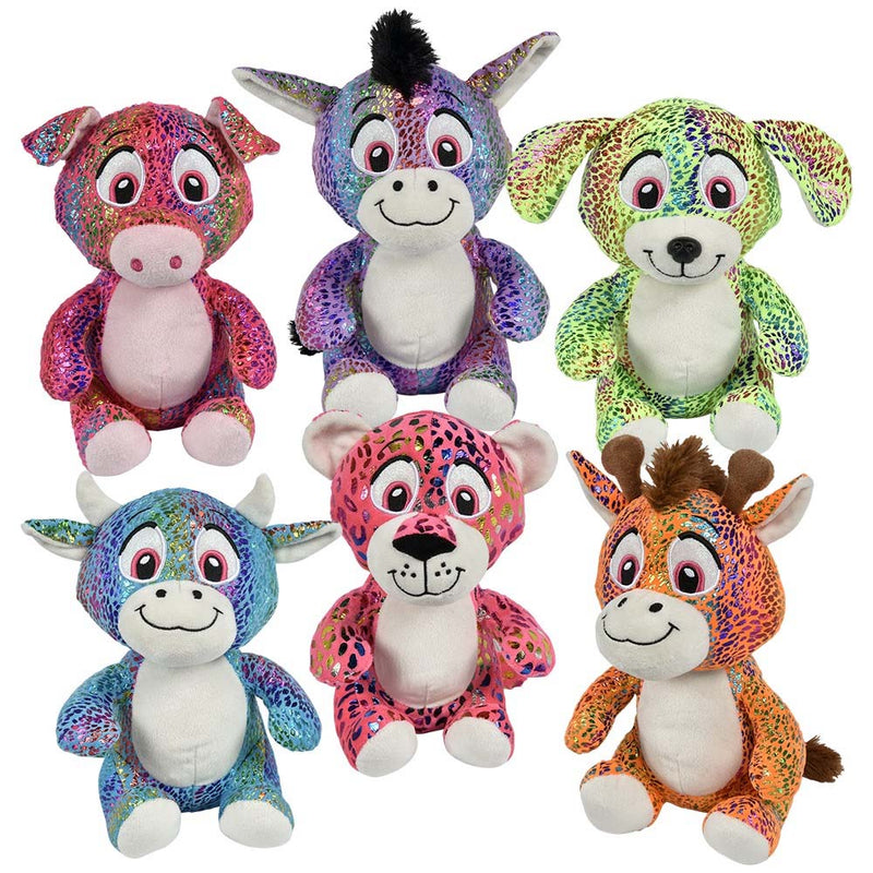 Plush Sparkly Animal Assorted 10" (EACH)