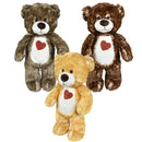 Plush Cotton Candy Natural Heart Bear Assorted 20" (EACH)