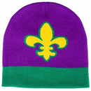 Mardi Gras Fleur De Lis Beanie Hat (EACH)