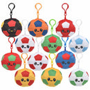 Plush Country Soccer Ball Backpack Clip Assortment 3" (DZ)