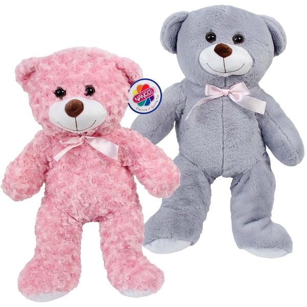 Pink and Grey Ribbon Teddy Bears