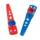 Patriotic Red & Blue Stars Plastic Kazoo Assortment 4.5" (DZ)