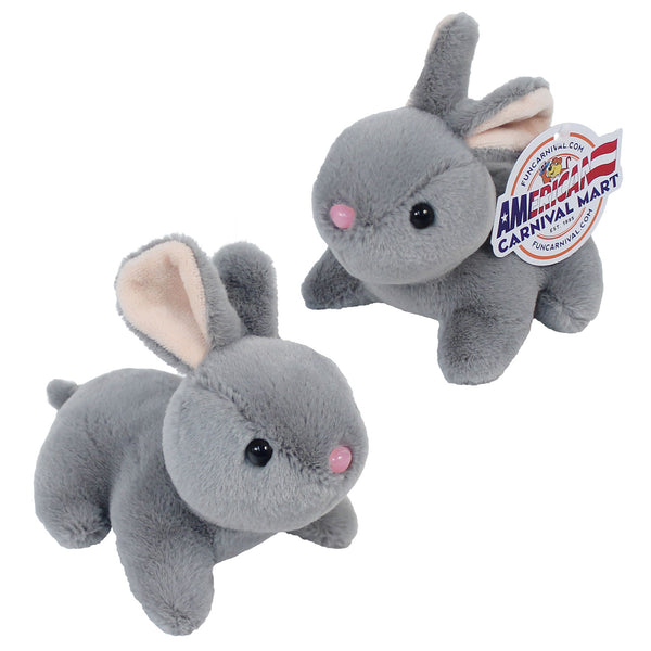 Plush Laying Grey Bunny