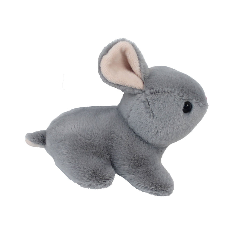 Plush Laying Grey Bunny