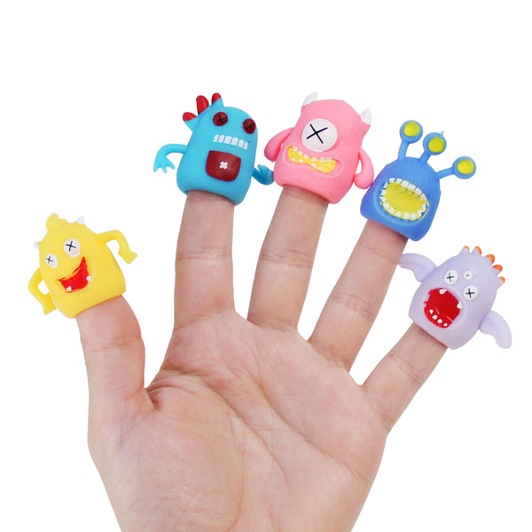 Monster Finger Puppets on fingers