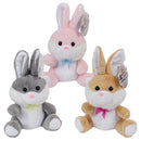 Plush Sitting Bunny Assorted 6.25" (EACH)