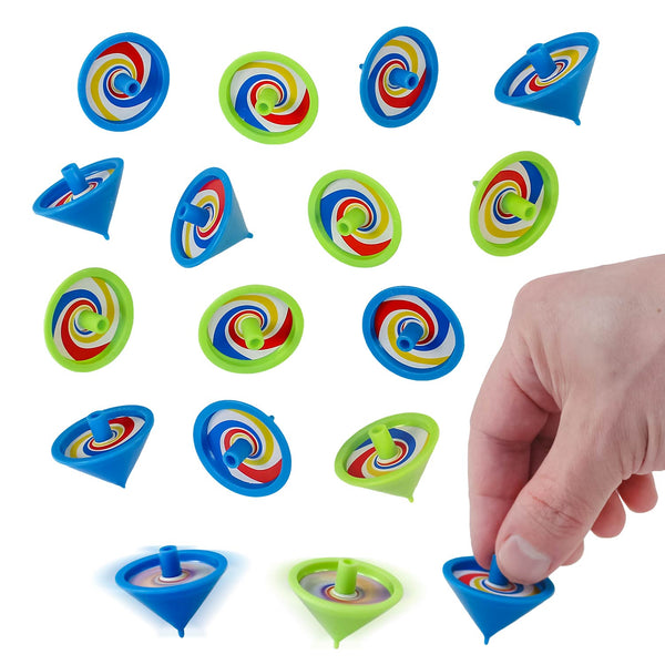 Mini Top Blue & Green Swirl 1.5" (144 PACK)