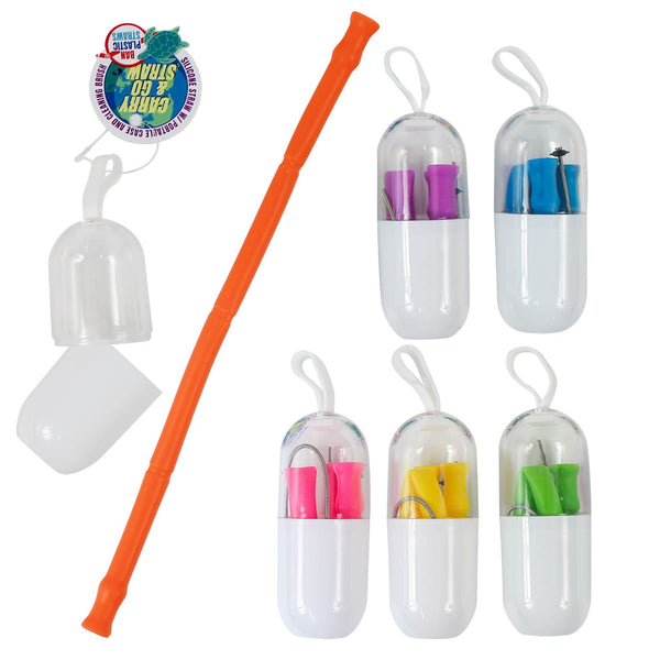 Carry & Go Silicone Straw Assorted