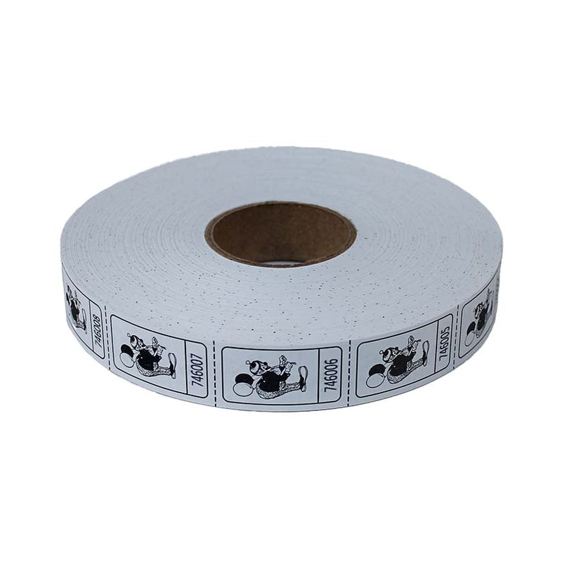 Roll Tickets - Clown - White 2000 Roll (EACH)