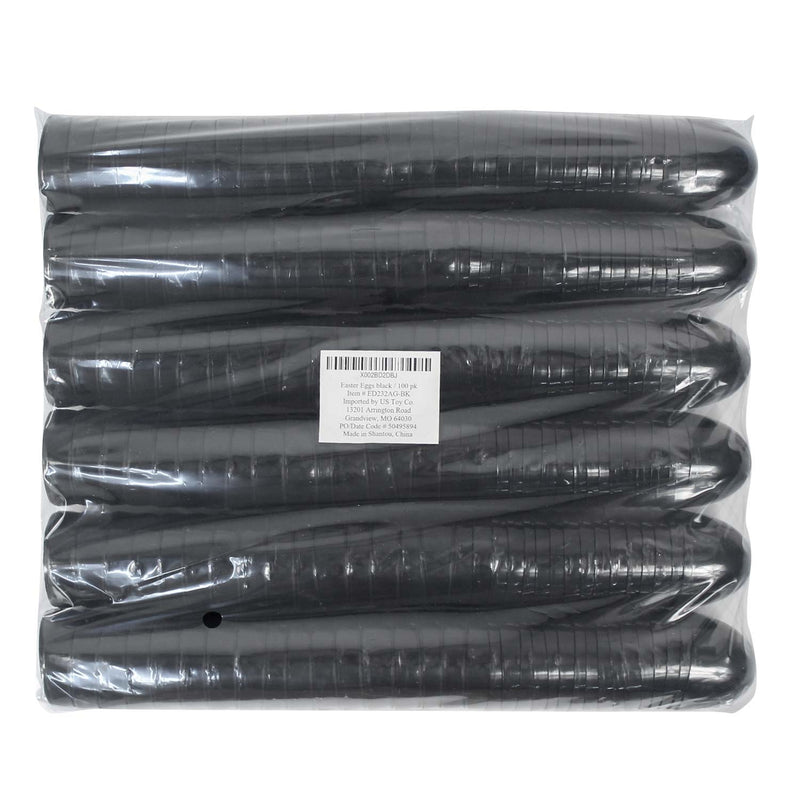 Two Piece Empty Plastic Easter Eggs 2.25" Black (100 PACK)