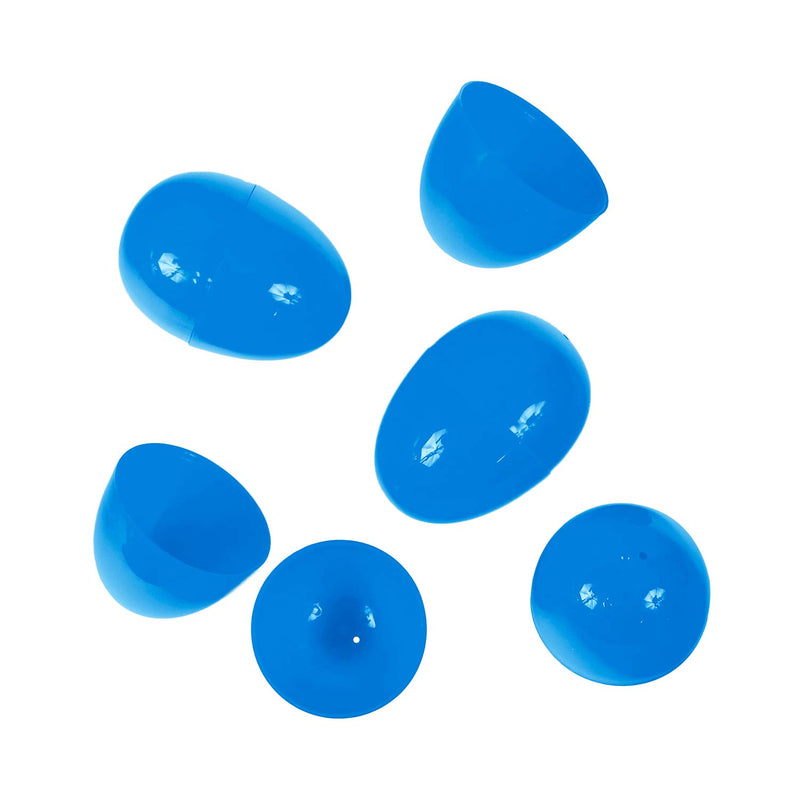 Two Piece Empty Plastic Easter Eggs 2.25" Blue (100 PACK)