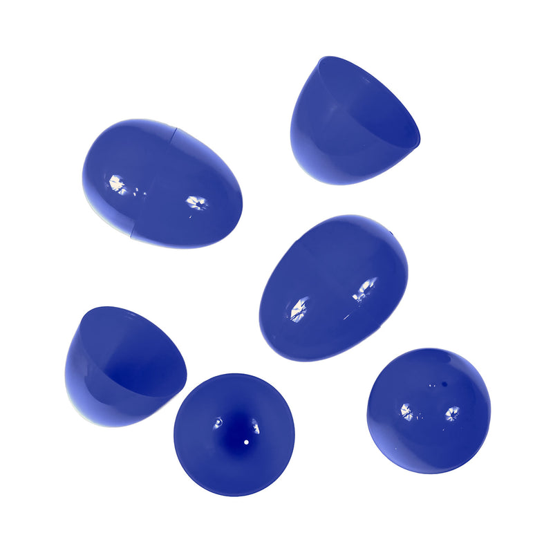 Two Piece Empty Plastic Easter Eggs 2.25" Dark Blue (100 PACK)