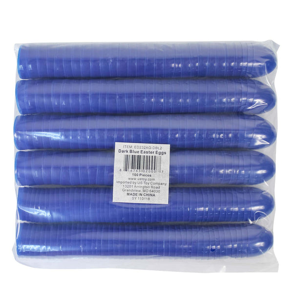 Two Piece Empty Plastic Easter Eggs 2.25" Dark Blue (100 PACK)