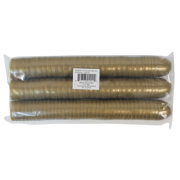 Two Piece Empty Plastic Easter Eggs 2.25" Gold (50 PACK)