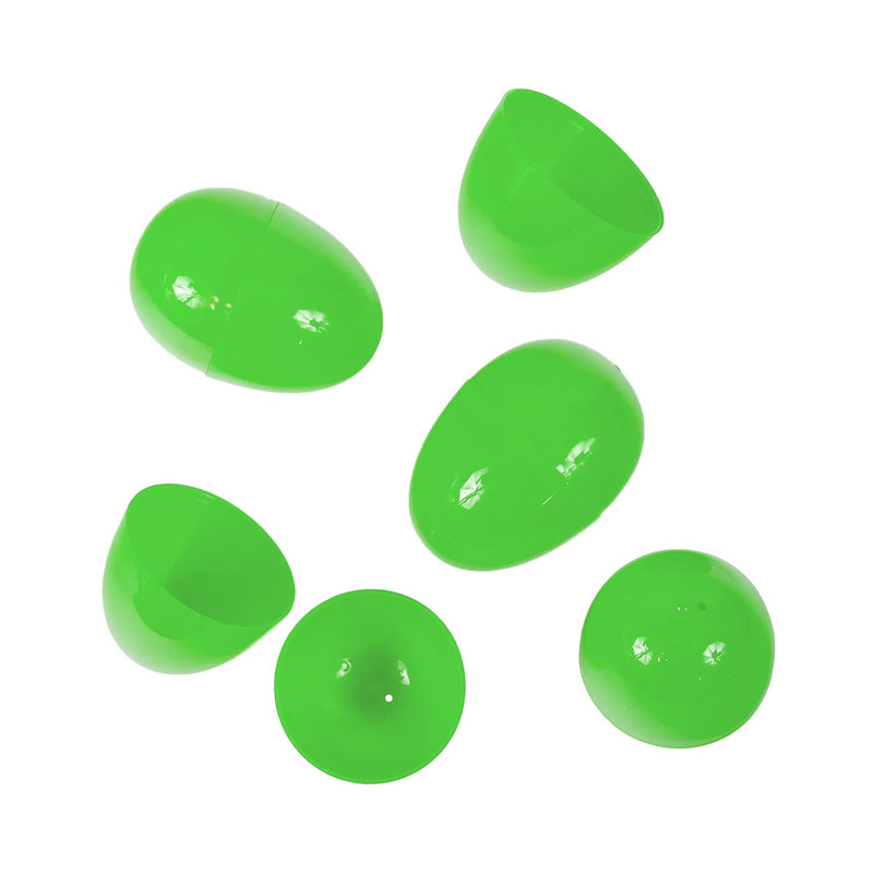 Two Piece Empty Plastic Easter Eggs 2.25" Green (50 PACK)