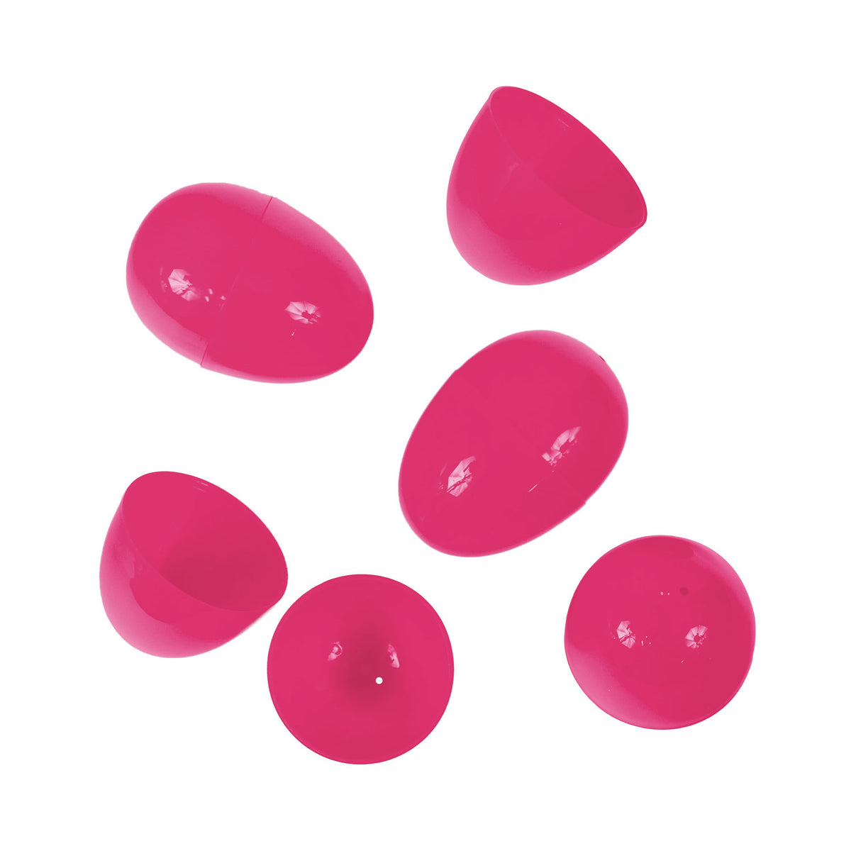 Bulk Two Piece Empty Plastic Easter Eggs - Pink 2.25
