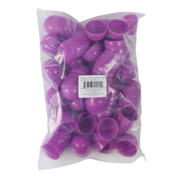 Two Piece Empty Plastic Easter Eggs 2.25" Purple (50 PACK)