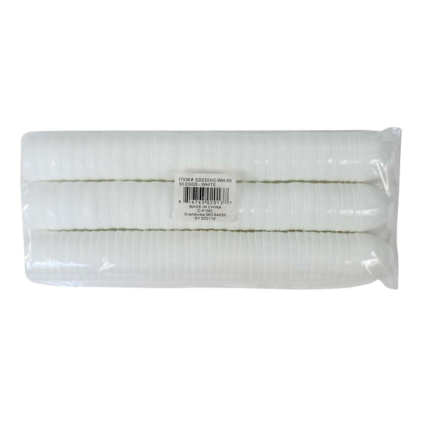 Two Piece Empty Plastic Easter Eggs 2.25" White (50 PACK)