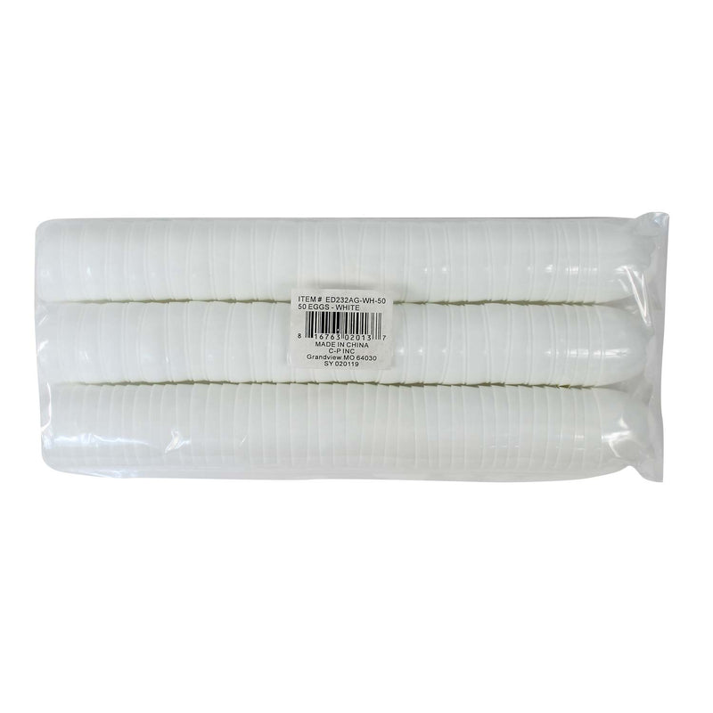 Two Piece Empty Plastic Easter Eggs 2.25" White (50 PACK)