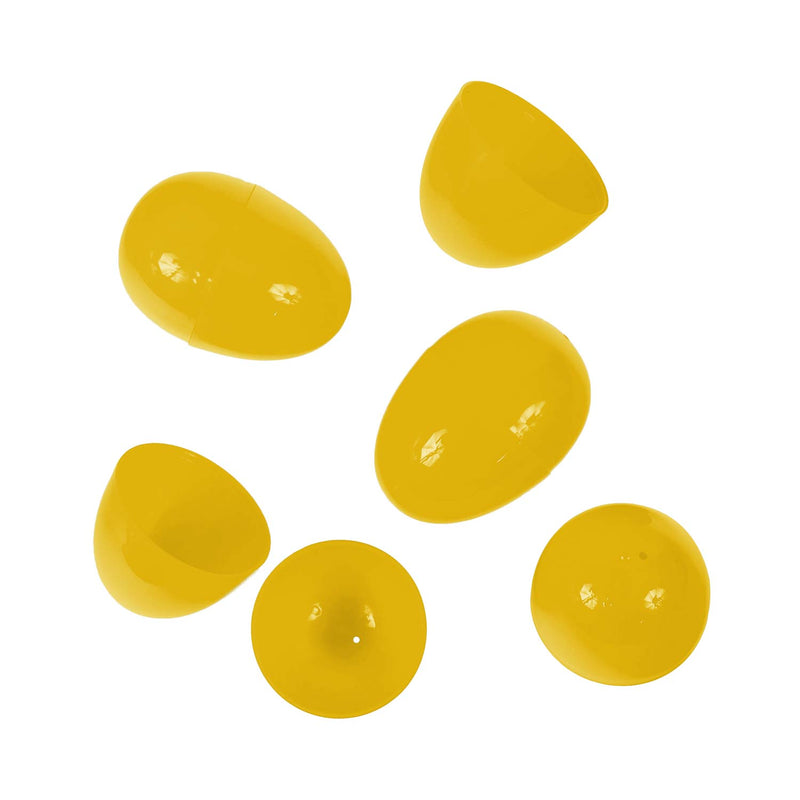 Two Piece Empty Plastic Easter Eggs 2.25" Yellow (100 PACK)
