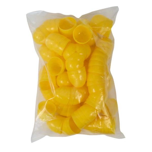 Two Piece Empty Plastic Easter Eggs 2.25" Yellow (50 PACK)
