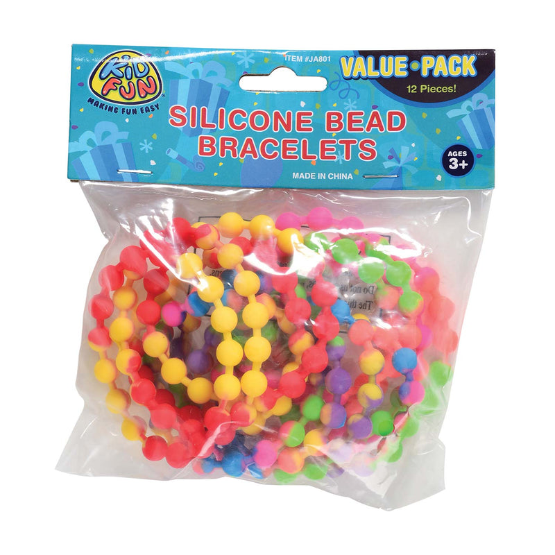 Rainbow Silicone Bead Bracelets (DZ)