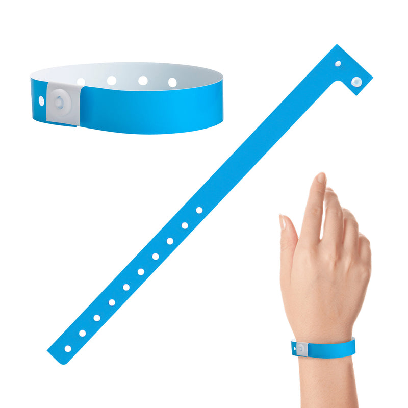 Plastic Wristbands - Blue (100 PACK)