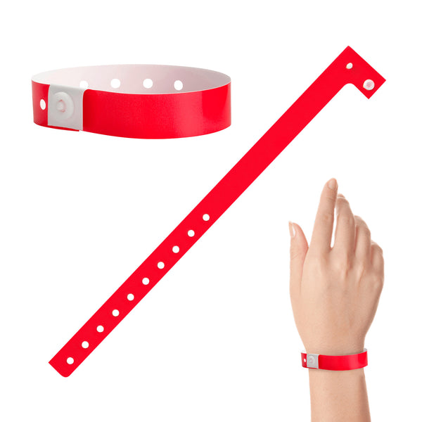 Plastic Wristbands - Red (100 PACK)