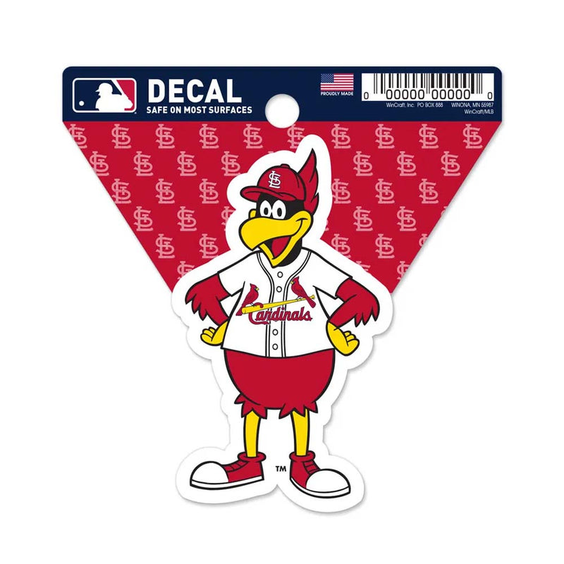 St. Louis Cardinals Mascot Clean Cut Decal 3" x 4" (EACH)