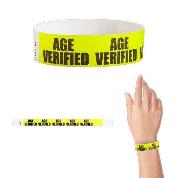 Tyvek Paper Wristbands - Age Verified 3/4" (500 PACK)