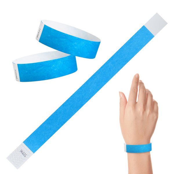 Tyvek Paper Wristbands 3/4" Blue (500 PACK)