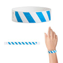 Tyvek Paper Wristbands 3/4" Blue Stripe (500 PACK)