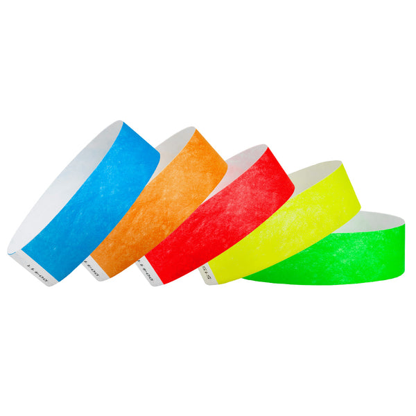Tyvek Wristbands 3/4" Neon Combo (500 PACK)