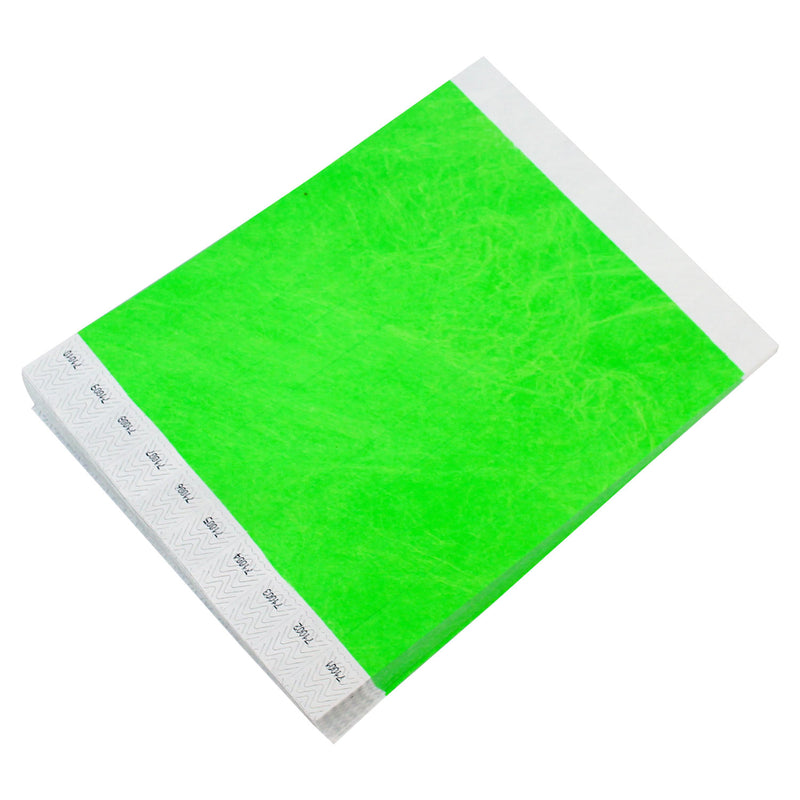 Tyvek Paper Wristbands 3/4" Neon Lime (500 PACK)