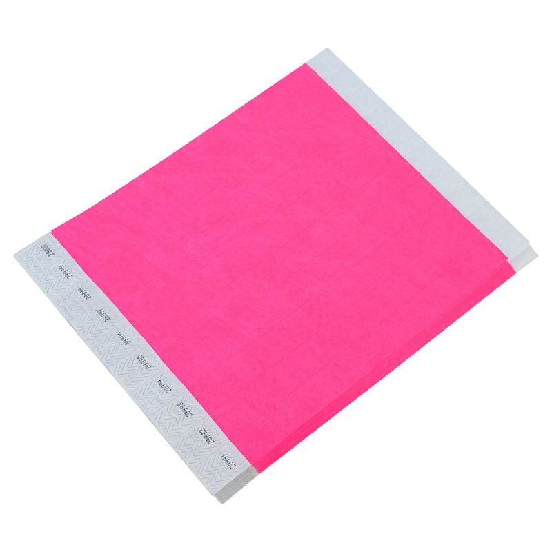 Tyvek Paper Wristbands 3/4" Neon Pink (500 PACK)