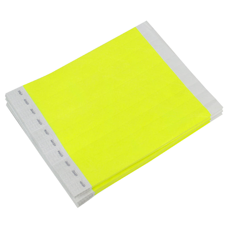 Tyvek Paper Wristbands 3/4" Neon Yellow (500 PACK)