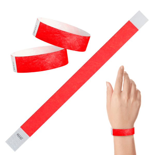 Tyvek Paper Wristbands 3/4" Red (500 PACK)
