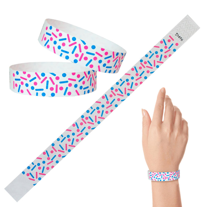 Tyvek Paper Wristbands 3/4" Sprinkles (500 PACK)