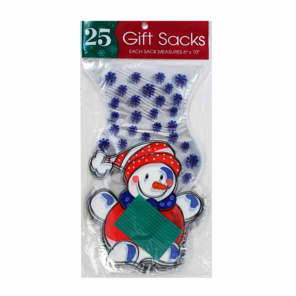 Snowman Cello Bags 10" (25 PACK)