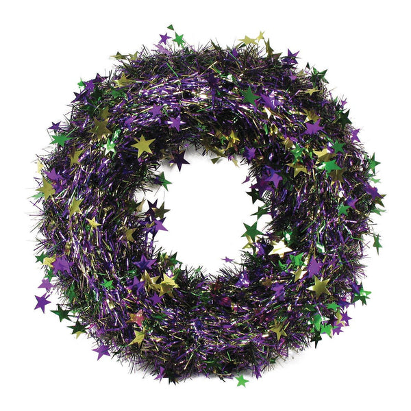 Mardi Gras Metallic Wreath 18"