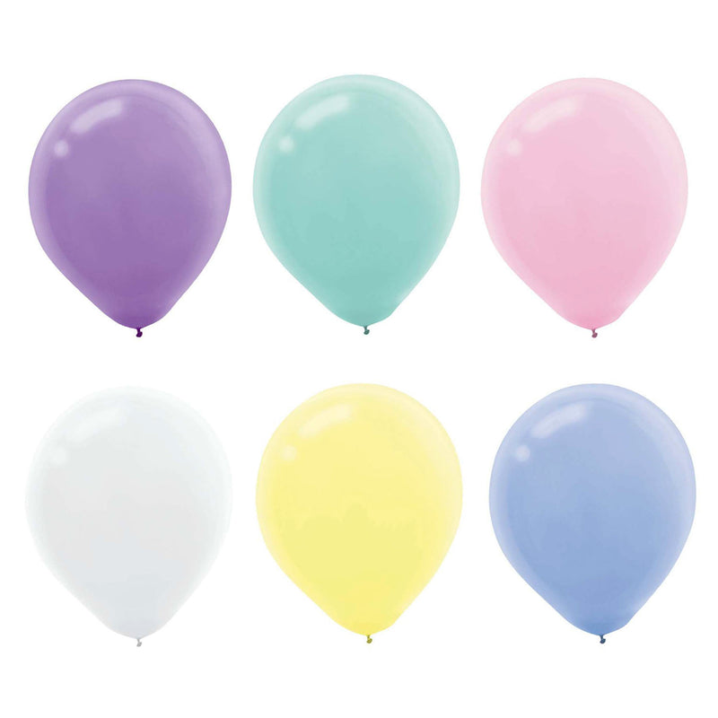 Assorted Pastel Latex Balloons 12" (72 PACK)