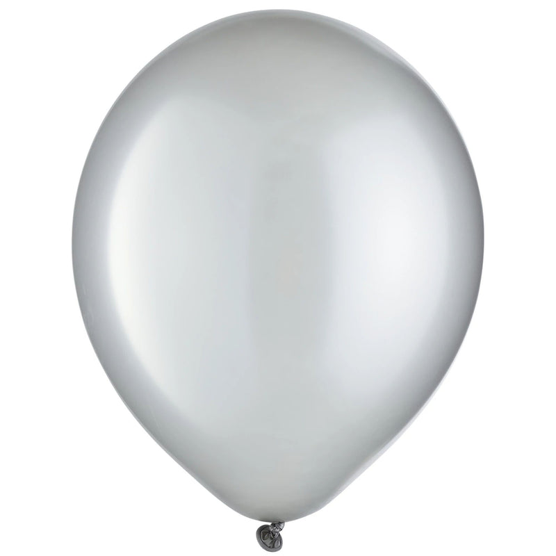 Silver Pearlized Latex Balloons 12" (72 PACK)
