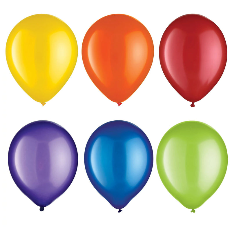 Assorted Pearlized Latex Balloons 12" (72 PACK)