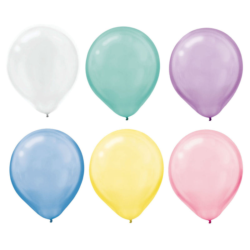 Assorted Pearlized Pastel Latex Balloons 12" (72 PACK)