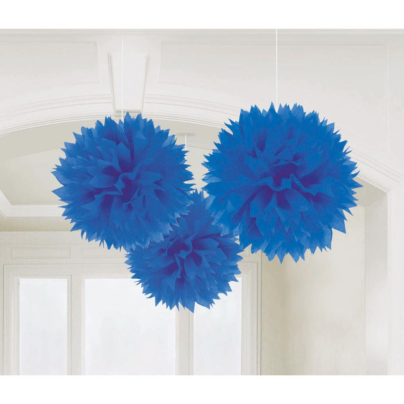 Fluffy Decorations Blue 16" (3 PACK)
