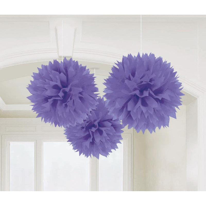 Fluffy Decorations Purple 16" (3 PACK)